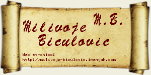 Milivoje Biculović vizit kartica